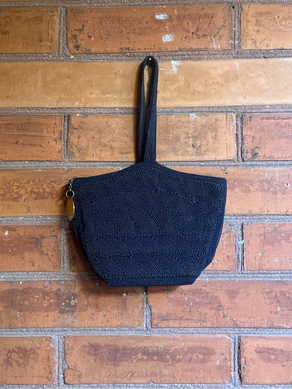 Vintage Mid-Century Black Cordé Evening Bag - Jo-Ann Original
